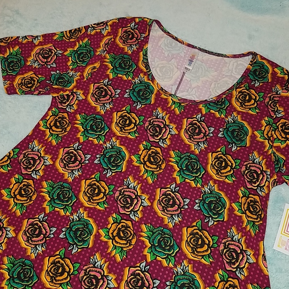 Lularoe Medium Perfect T Roses New